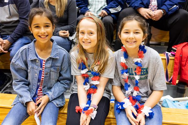 School-wide assembly with Veterans and their families. 